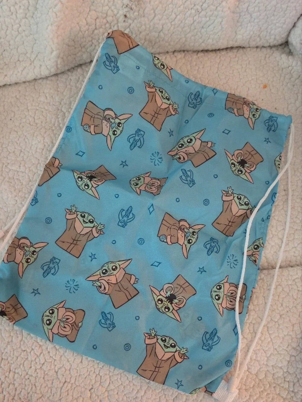 Build-A-Bear Blue Star Wars The Mandalorian Grogu Drawstring Kids Bag